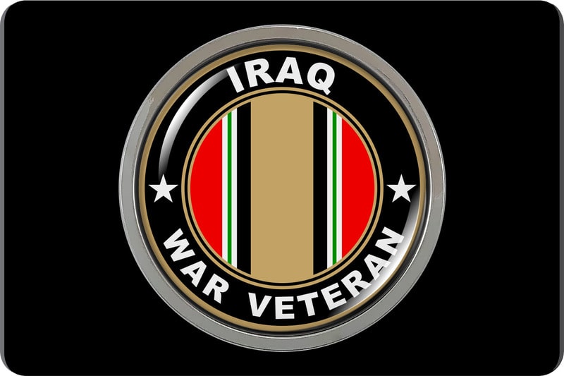 Iraq War Veteran - Tow Hitch Cover with Chrome Emblem